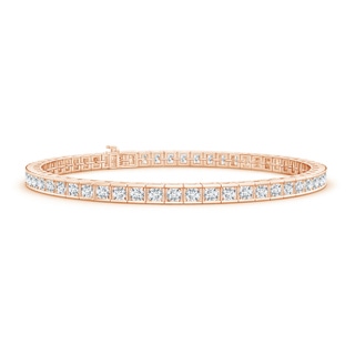 2.6mm GVS2 Channel-Set Round Diamond Tennis Bracelet in 9K Rose Gold