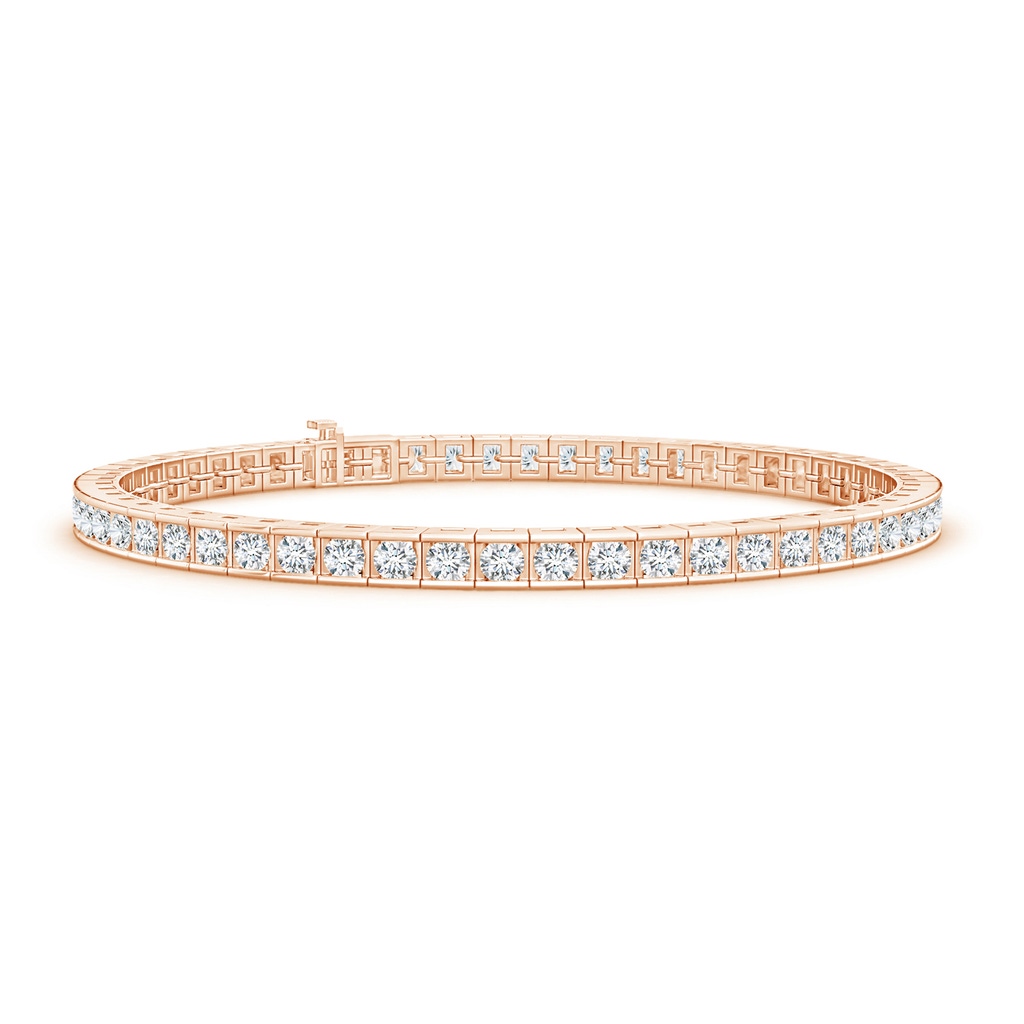 2.6mm GVS2 Channel-Set Round Diamond Tennis Bracelet in Rose Gold