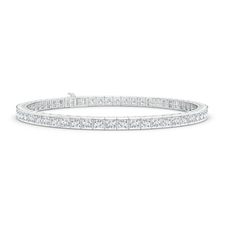 2.6mm GVS2 Channel-Set Round Diamond Tennis Bracelet in White Gold