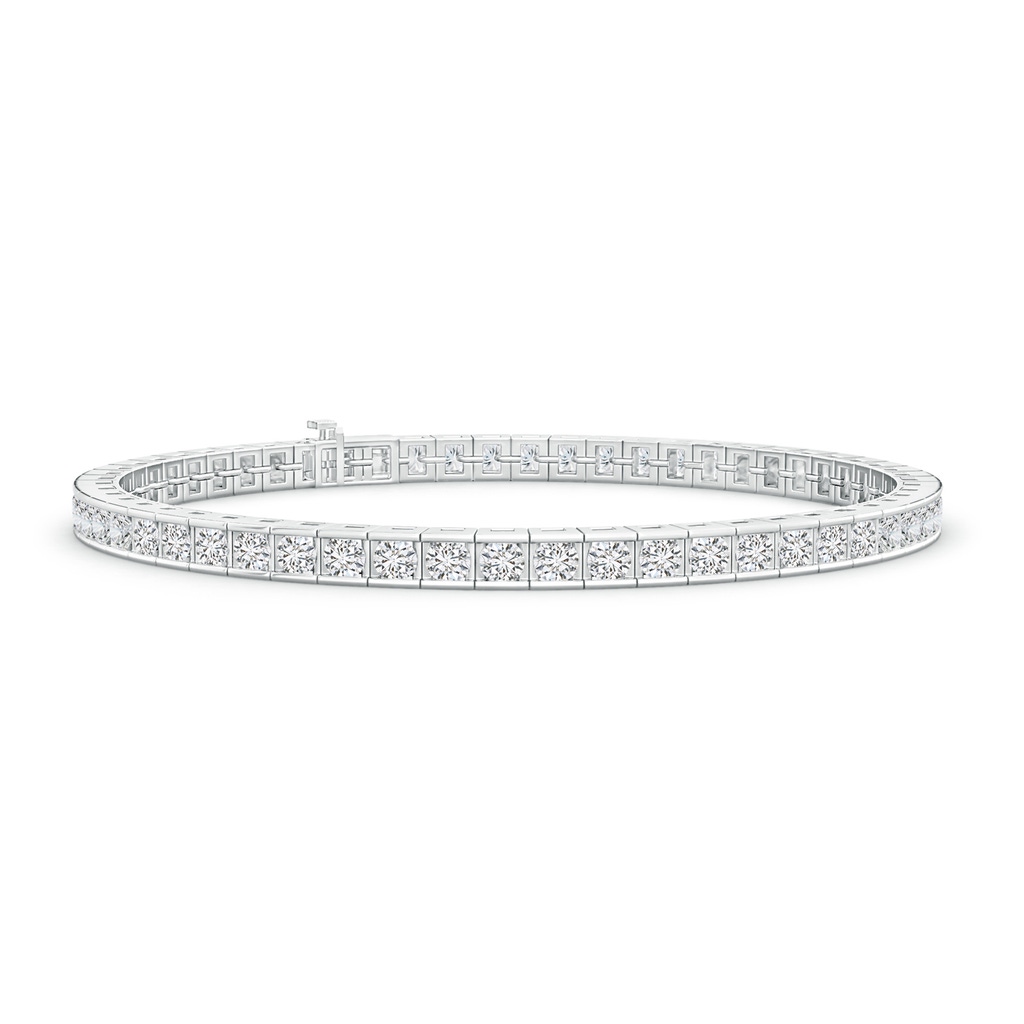 2.6mm HSI2 Channel-Set Round Diamond Tennis Bracelet in White Gold