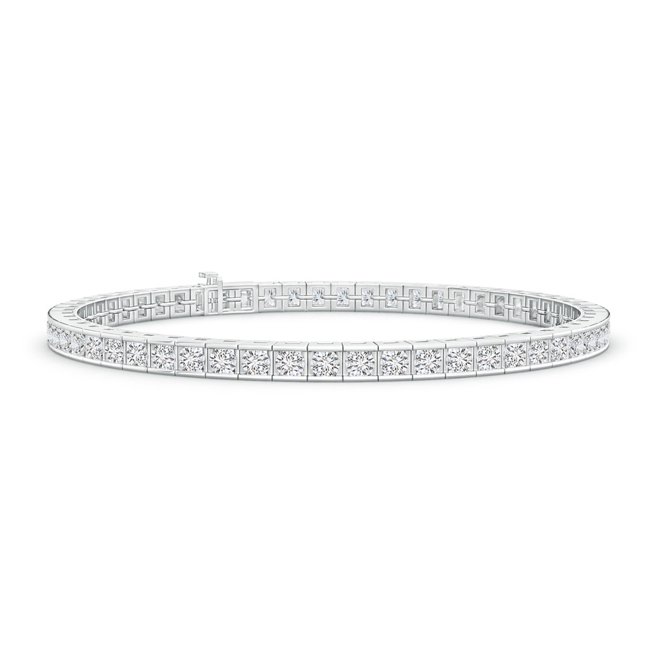 2.6mm HSI2 Channel-Set Round Diamond Tennis Bracelet in White Gold 