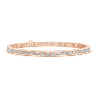 2.6mm IJI1I2 Channel-Set Round Diamond Tennis Bracelet in 10K Rose Gold