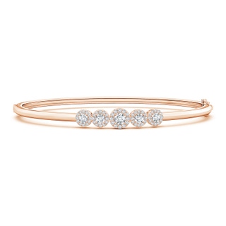 3.6mm GVS2 Graduating Diamond Halo Bangle Bracelet in 9K Rose Gold