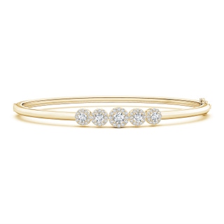 3.6mm GVS2 Graduating Diamond Halo Bangle Bracelet in Yellow Gold