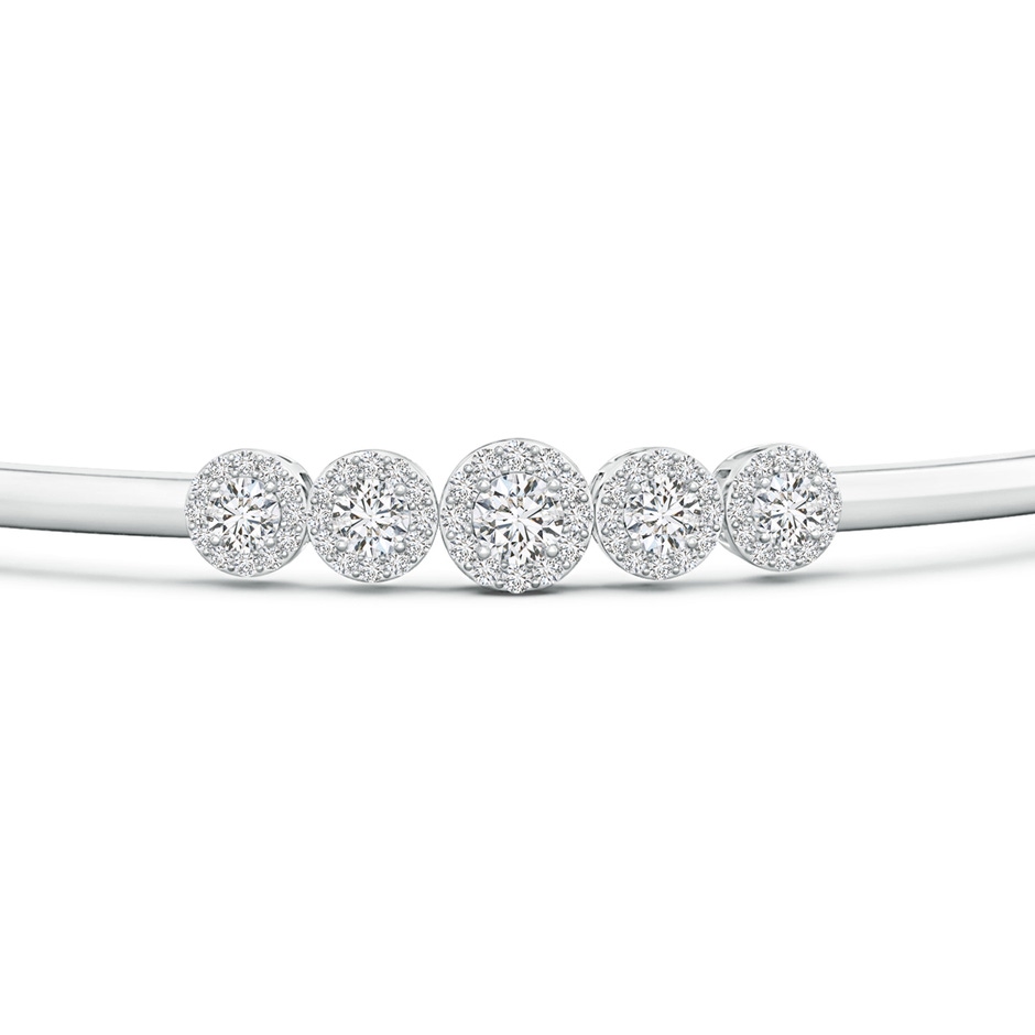 3.6mm HSI2 Graduating Diamond Halo Bangle Bracelet in White Gold side-1