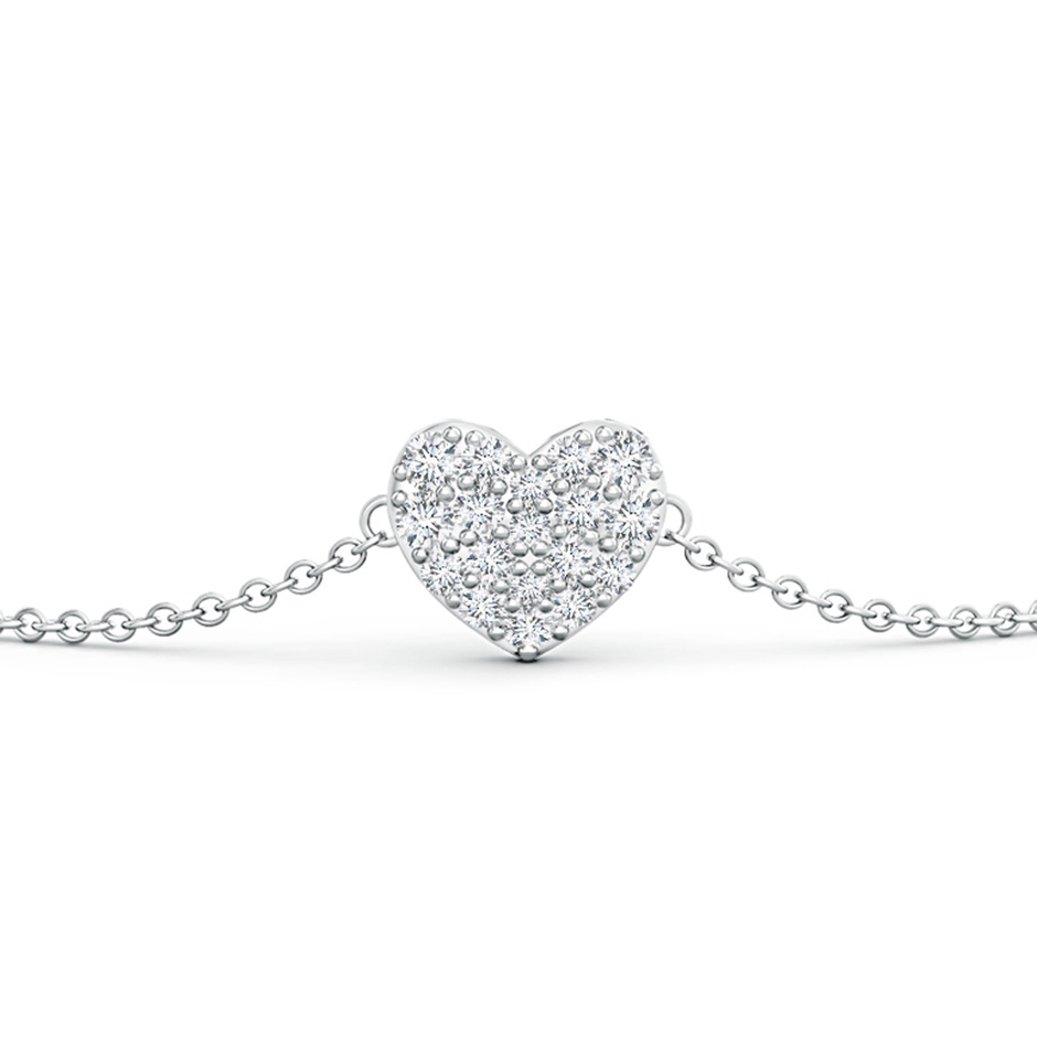 1.55mm GVS2 Prong-Set Round Diamond Heart Chain Bracelet in White Gold side 1