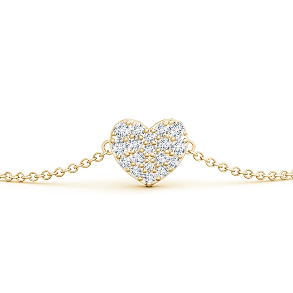 1.55mm GVS2 Prong-Set Round Diamond Heart Chain Bracelet in Yellow Gold side 1