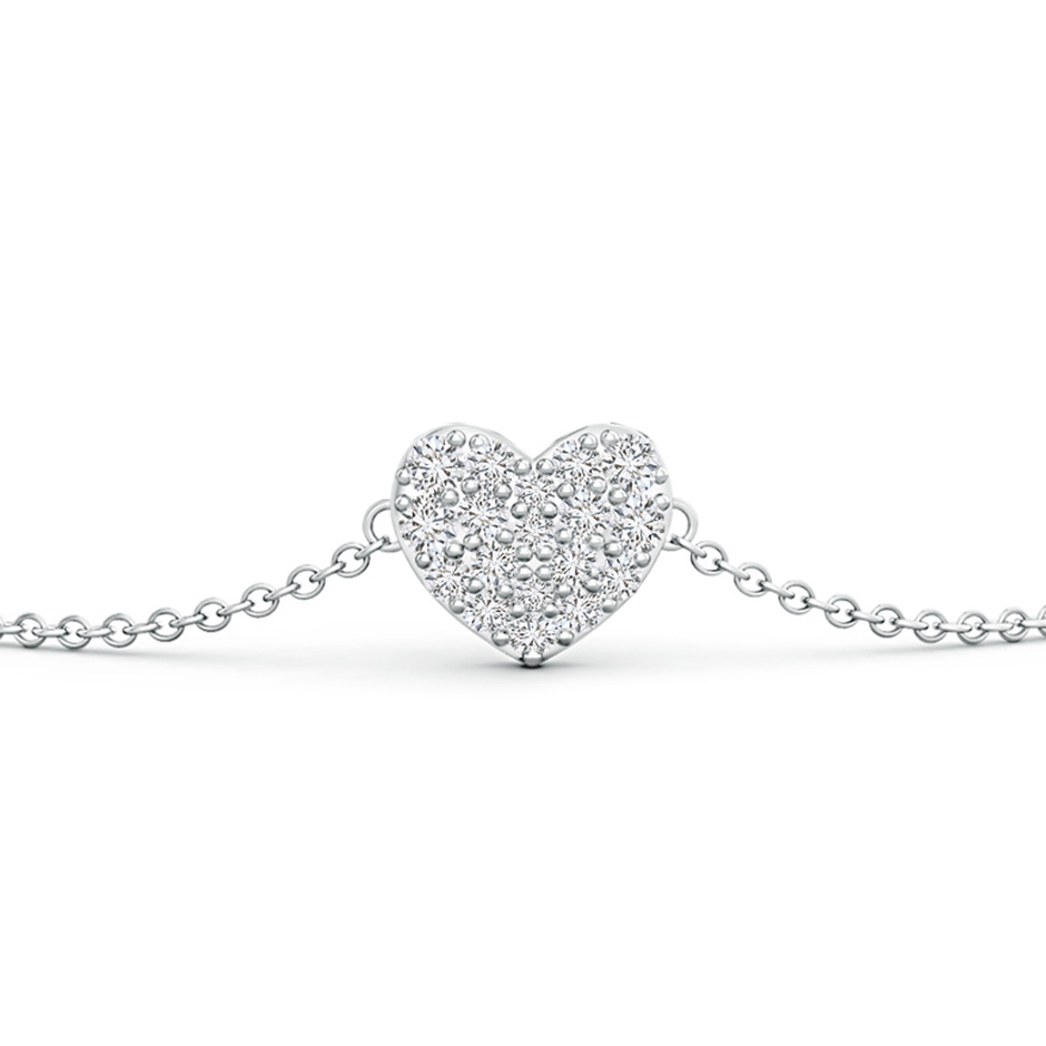 1.55mm HSI2 Prong-Set Round Diamond Heart Chain Bracelet in White Gold side 1