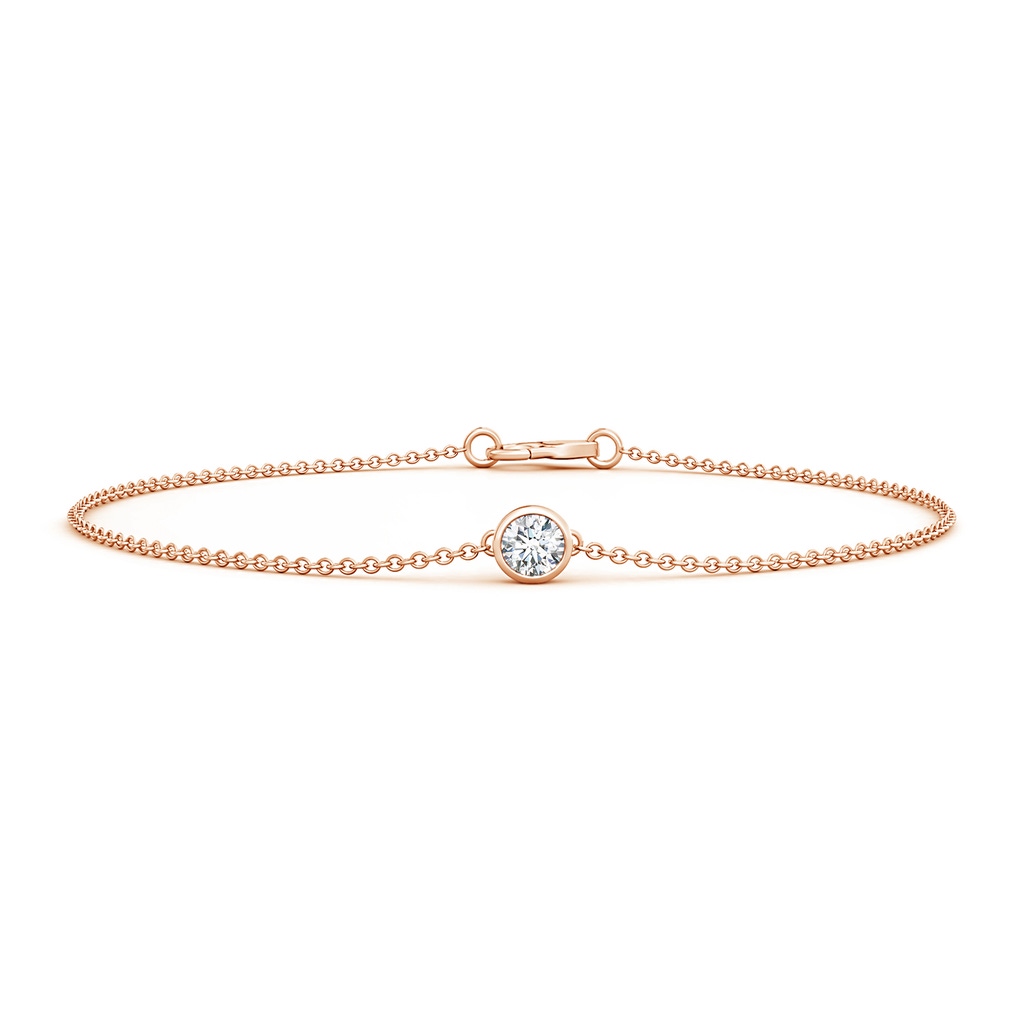 3.5mm GVS2 Bezel-Set Round Diamond Chain Bracelet in Rose Gold