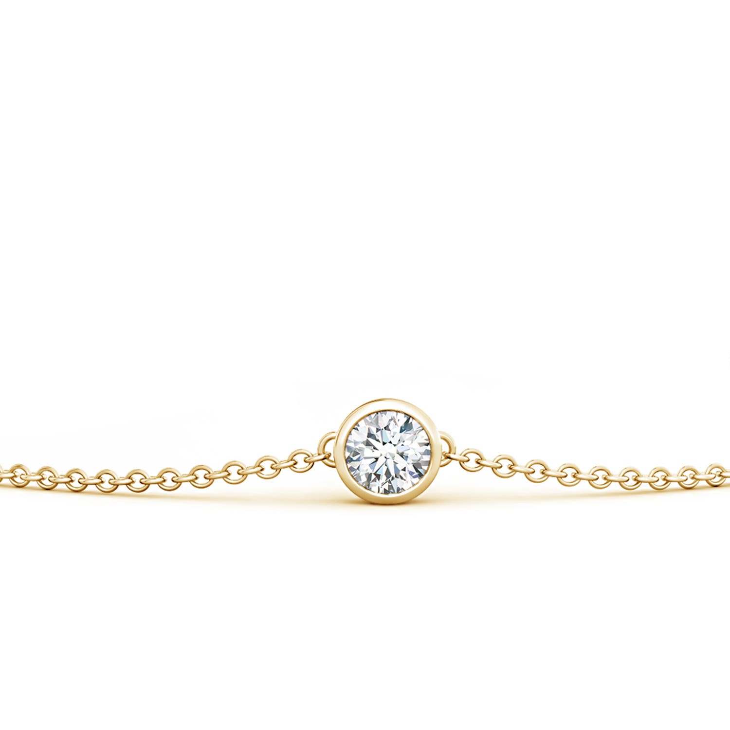 3.5mm GVS2 Bezel-Set Round Diamond Chain Bracelet in Yellow Gold - side 2