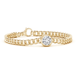 8mm HSI2 Bezel-Set Round Diamond Chain Bracelet in Yellow Gold