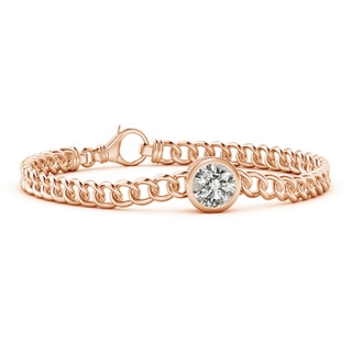 8mm KI3 Bezel-Set Round Diamond Chain Bracelet in 10K Rose Gold