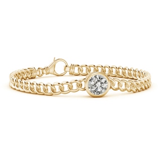 8mm KI3 Bezel-Set Round Diamond Chain Bracelet in Yellow Gold