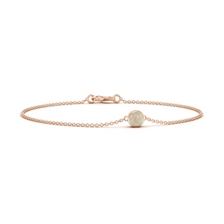 4mm AAAA Bezel-Set Round Opal Chain Bracelet in Rose Gold