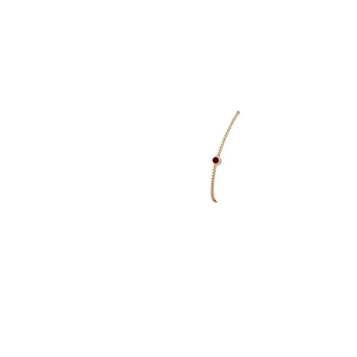 4mm AAAA Bezel-Set Round Ruby Chain Bracelet in Yellow Gold - body_arm