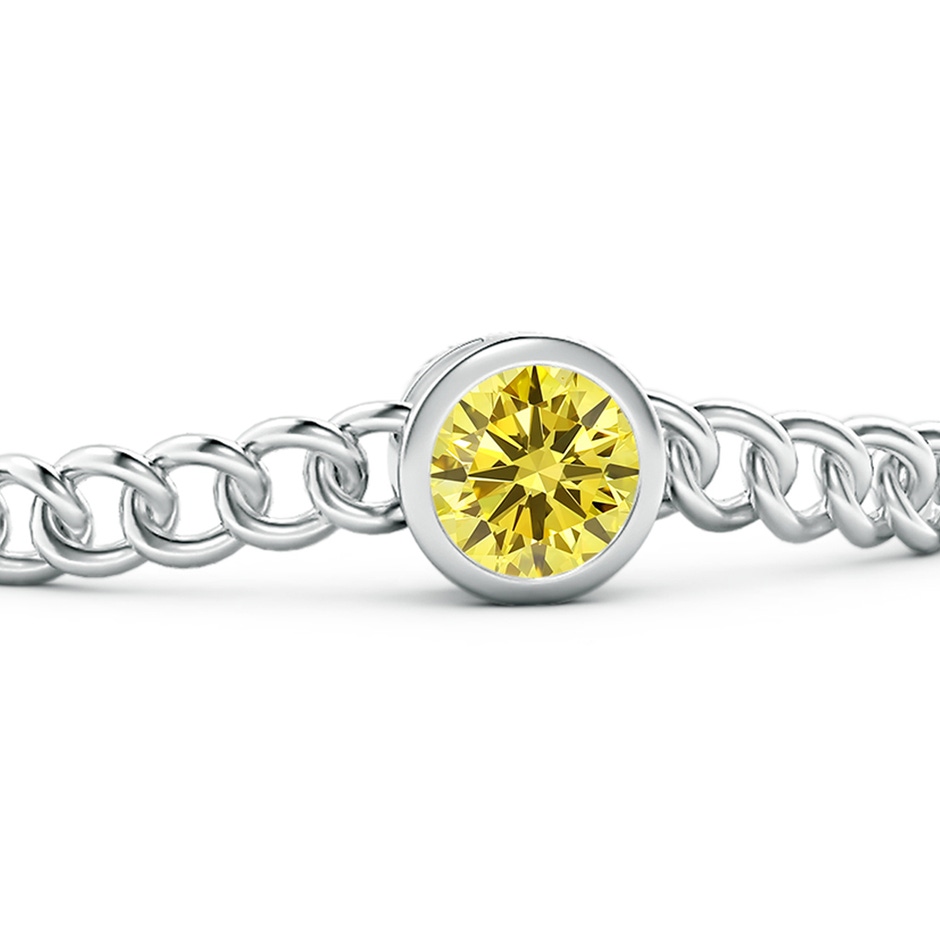 8mm AAAA Bezel-Set Round Fancy Intense Yellow Diamond Chain Bracelet in White Gold side 199