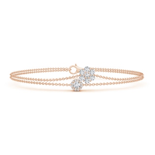 2.9mm GVS2 Clustre Diamond Halo Double Chain Bracelet in 9K Rose Gold