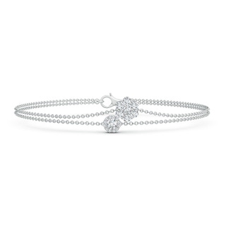 2.9mm GVS2 Clustre Diamond Halo Double Chain Bracelet in White Gold