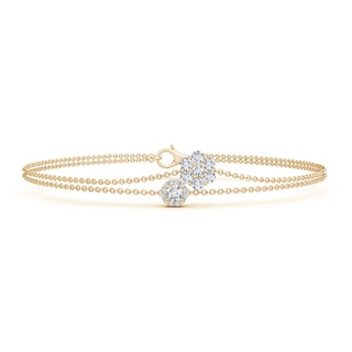 2.9mm GVS2 Clustre Diamond Halo Double Chain Bracelet in Yellow Gold