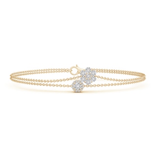 2.9mm HSI2 Clustre Diamond Halo Double Chain Bracelet in Yellow Gold