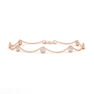 2.6mm GVS2 Bezel-Set Round Diamond Charm Bracelet in Rose Gold