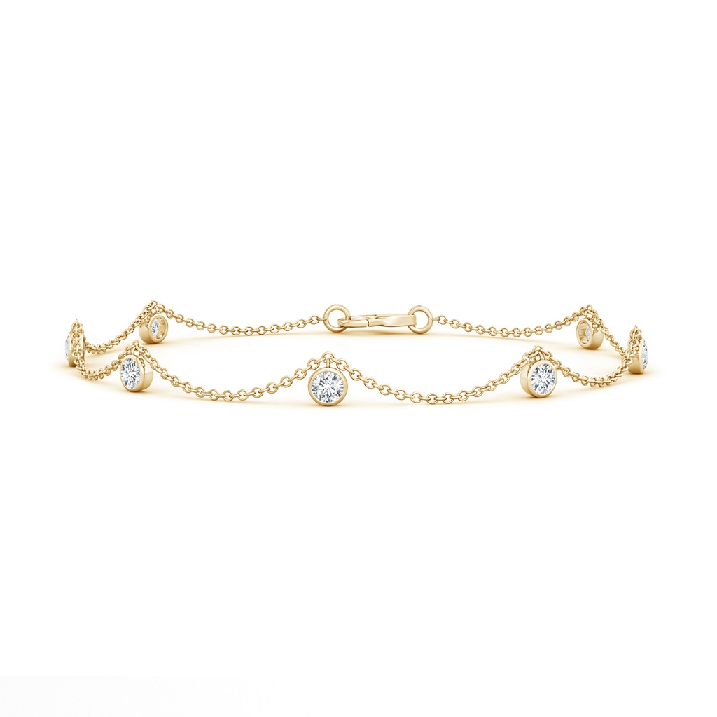 2.6mm GVS2 Bezel-Set Round Diamond Charm Bracelet in Yellow Gold