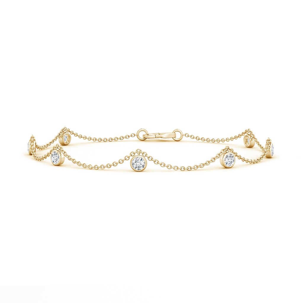 2.6mm GVS2 Bezel-Set Round Diamond Charm Bracelet in Yellow Gold