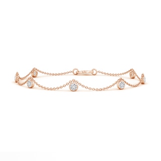 2.6mm HSI2 Bezel-Set Round Diamond Charm Bracelet in 9K Rose Gold