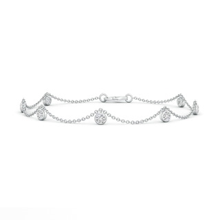 2.6mm HSI2 Bezel-Set Round Diamond Charm Bracelet in White Gold