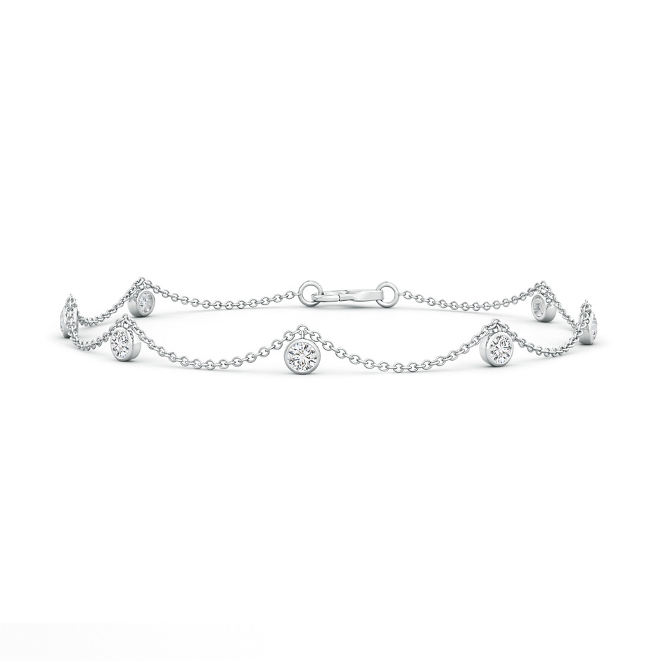 2.6mm HSI2 Bezel-Set Round Diamond Charm Bracelet in White Gold 