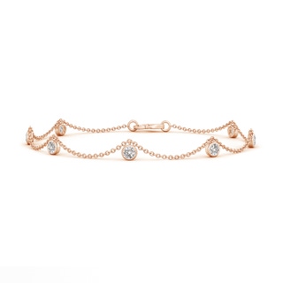 2.6mm IJI1I2 Bezel-Set Round Diamond Charm Bracelet in Rose Gold