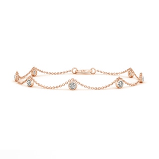 2.6mm KI3 Bezel-Set Round Diamond Charm Bracelet in Rose Gold