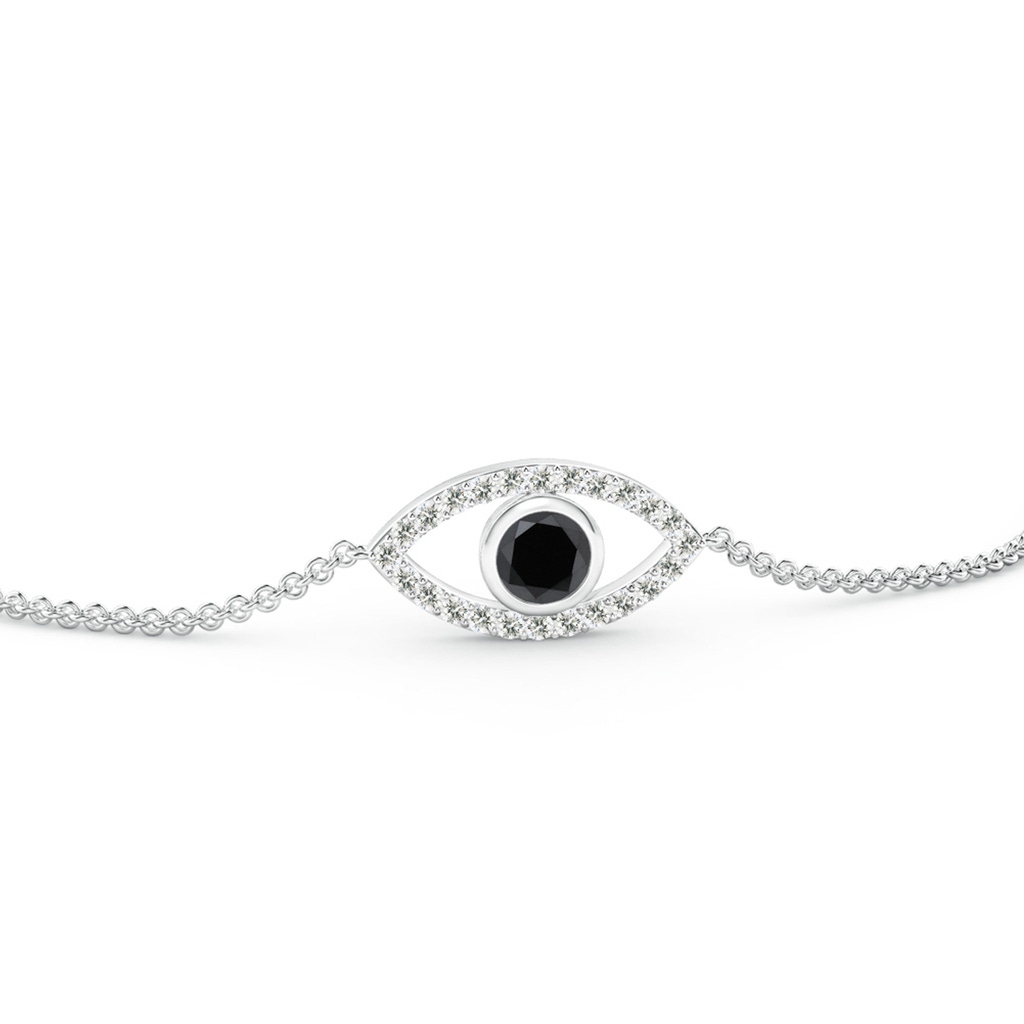 3.5mm AA Bezel-Set Black Diamond Evil Eye Bracelet With Accents in White Gold Side 199