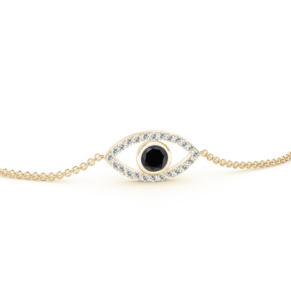 3.5mm AA Bezel-Set Black Diamond Evil Eye Bracelet With Accents in Yellow Gold side 199