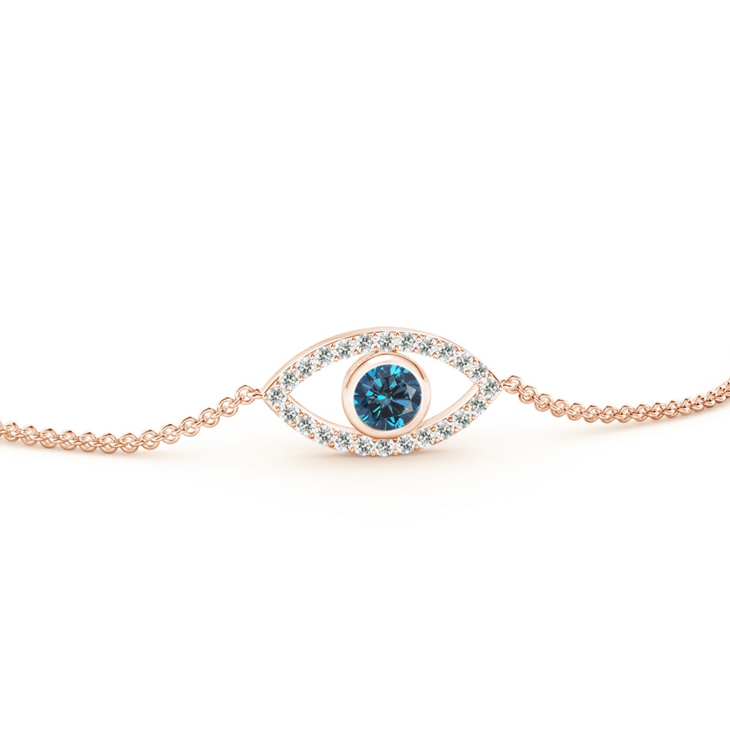 3.5mm AAA Bezel-Set Blue Diamond Evil Eye Bracelet With Accents in Rose Gold - side 199