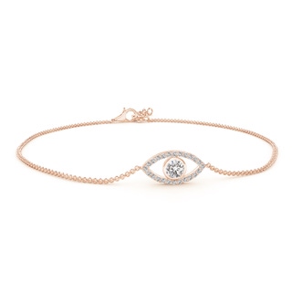 3.5mm IJI1I2 Bezel-Set Diamond Evil Eye Bracelet With Accents in Rose Gold