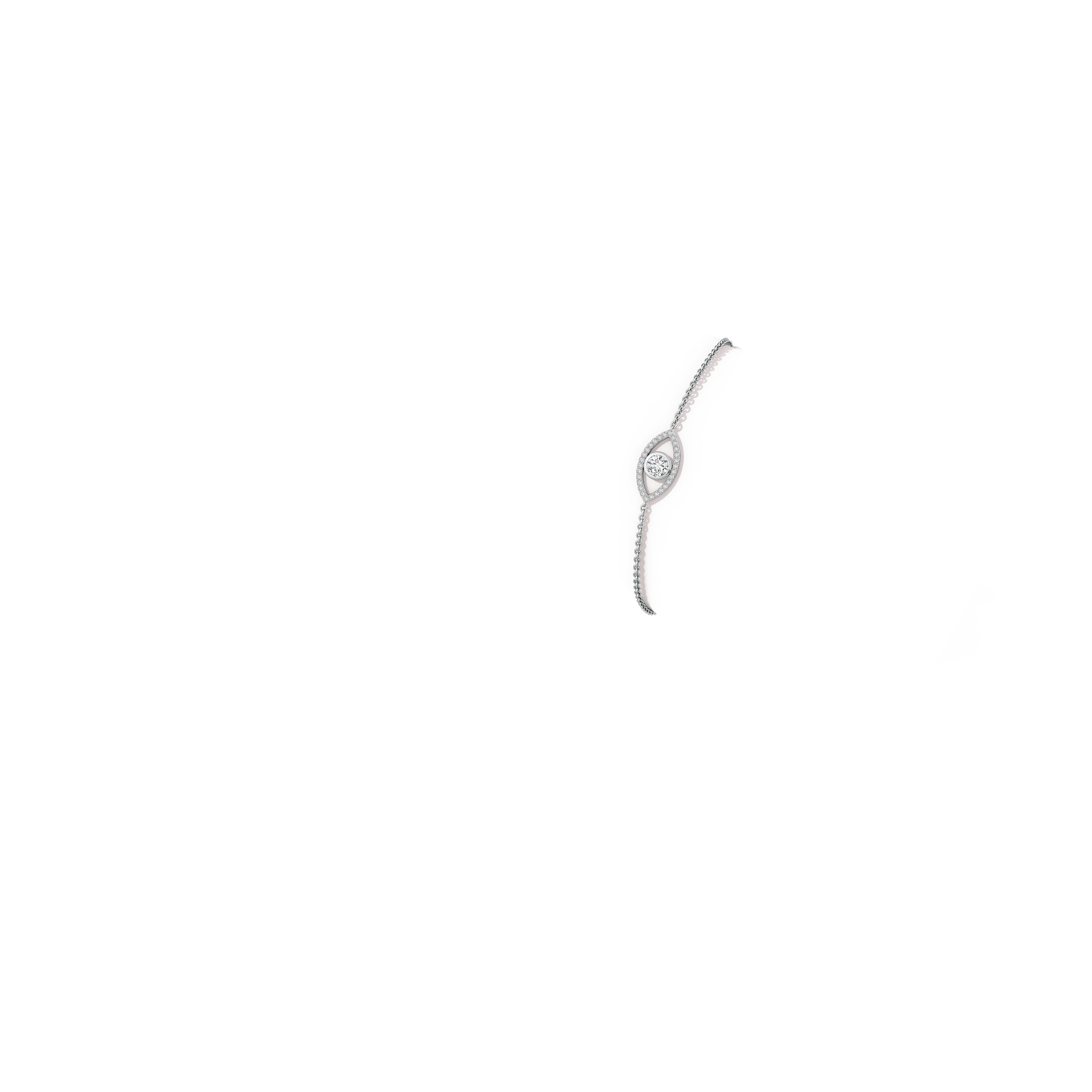 4.5mm HSI2 Bezel-Set Diamond Evil Eye Bracelet With Accents in White Gold - body_arm