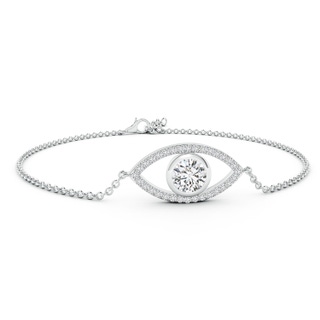 6.4mm HSI2 Bezel-Set Diamond Evil Eye Bracelet With Accents in P950 Platinum