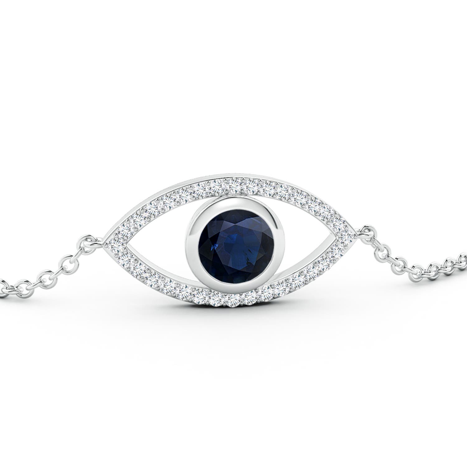 A - Blue Sapphire / 1.29 CT / 14 KT White Gold