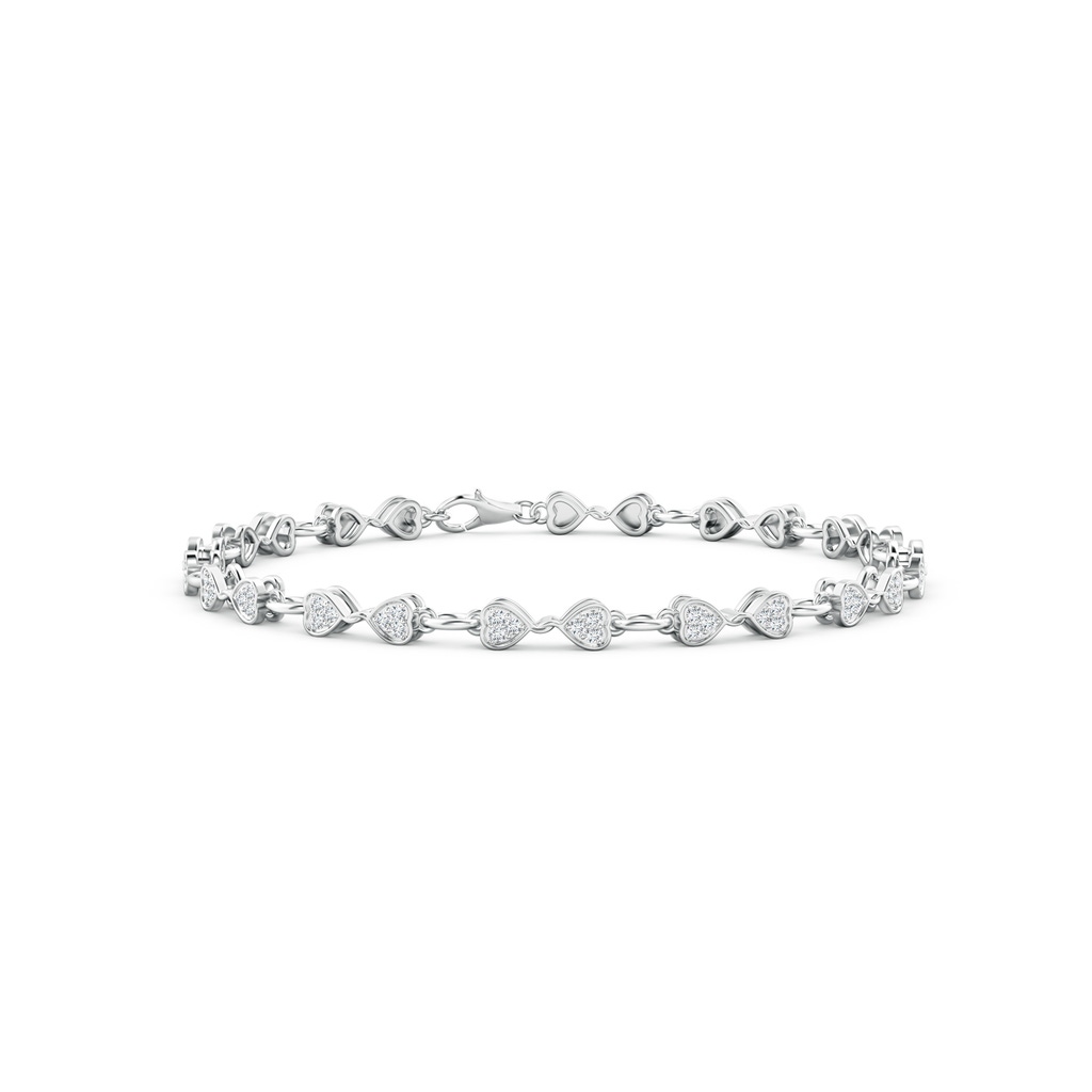 1mm GVS2 Diamond Heart-Shaped Link Bracelet in S999 Silver