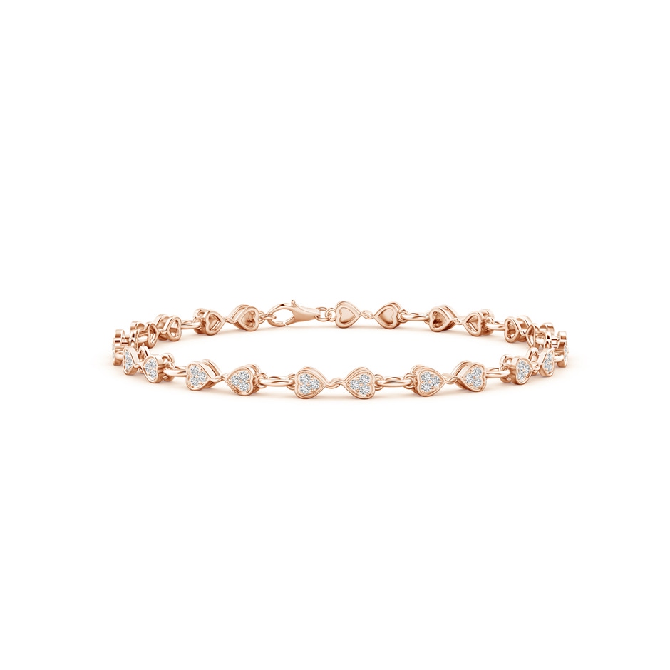 1mm HSI2 Diamond Heart-Shaped Link Bracelet in Rose Gold 