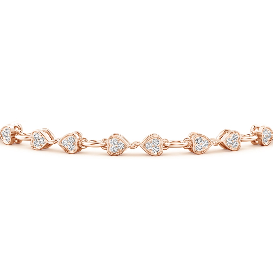 1mm HSI2 Diamond Heart-Shaped Link Bracelet in Rose Gold side-1