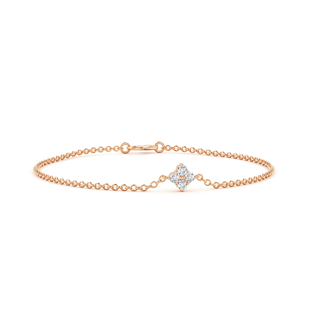 2.25mm GVS2 Floral Diamond Clustre Chain Bracelet in Rose Gold