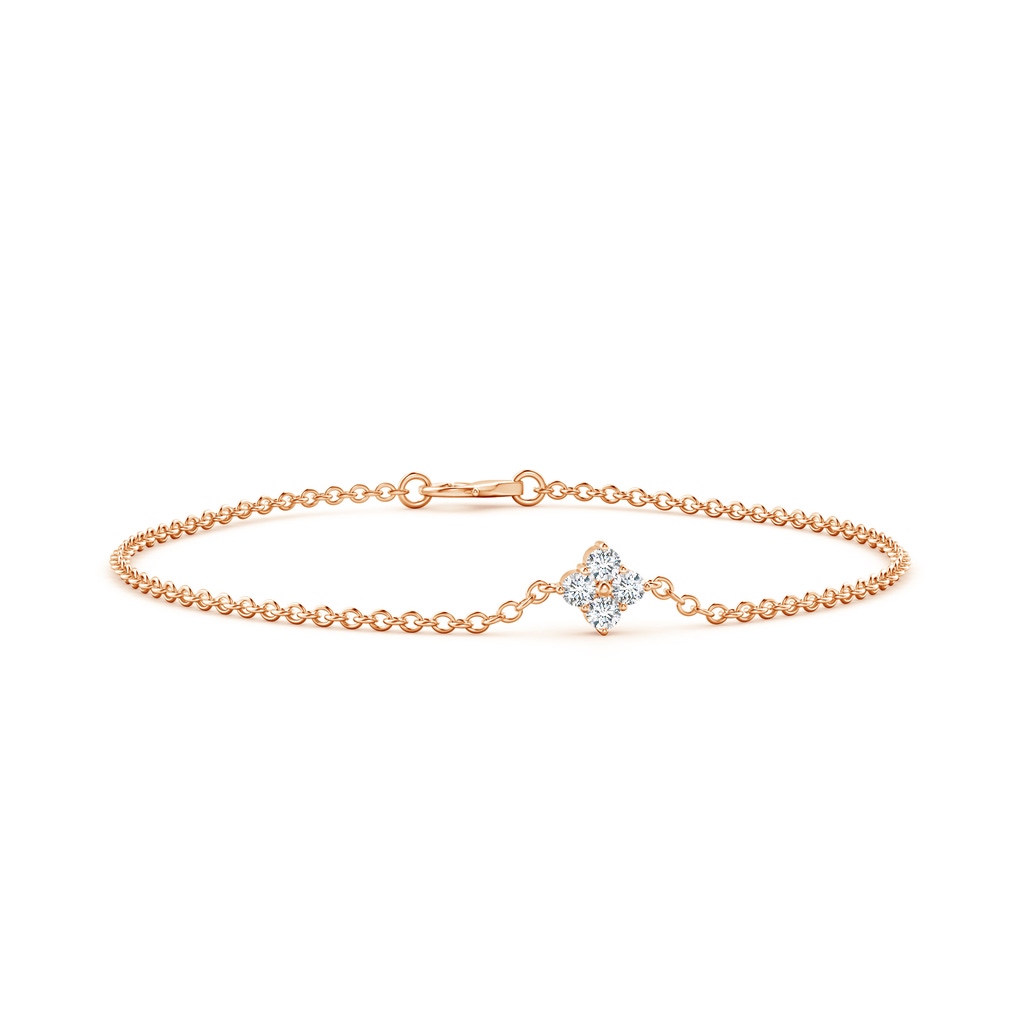 2.25mm GVS2 Floral Diamond Cluster Chain Bracelet in Rose Gold