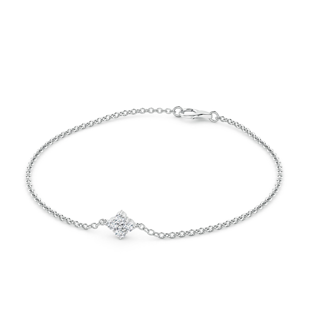 2.25mm GVS2 Floral Diamond Cluster Chain Bracelet in White Gold - side 199
