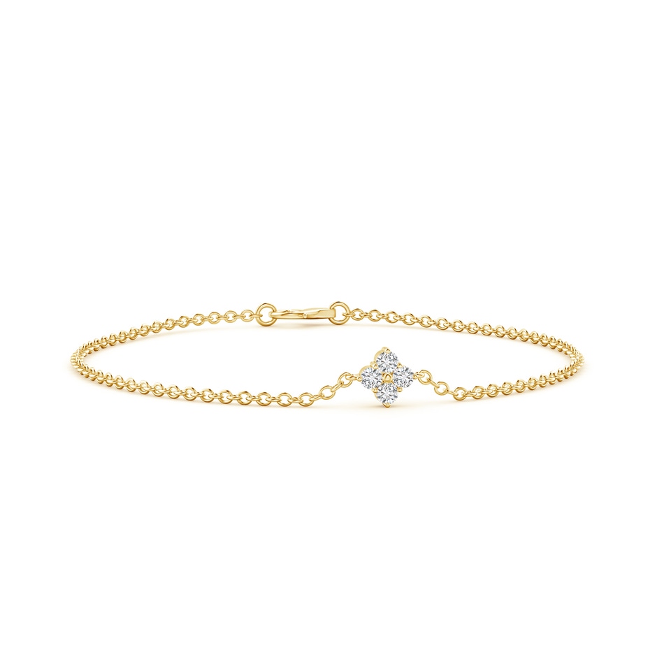 2.25mm HSI2 Floral Diamond Clustre Chain Bracelet in Yellow Gold 