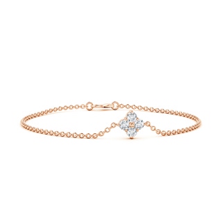 4.1mm GVS2 Floral Diamond Clustre Chain Bracelet in 18K Rose Gold