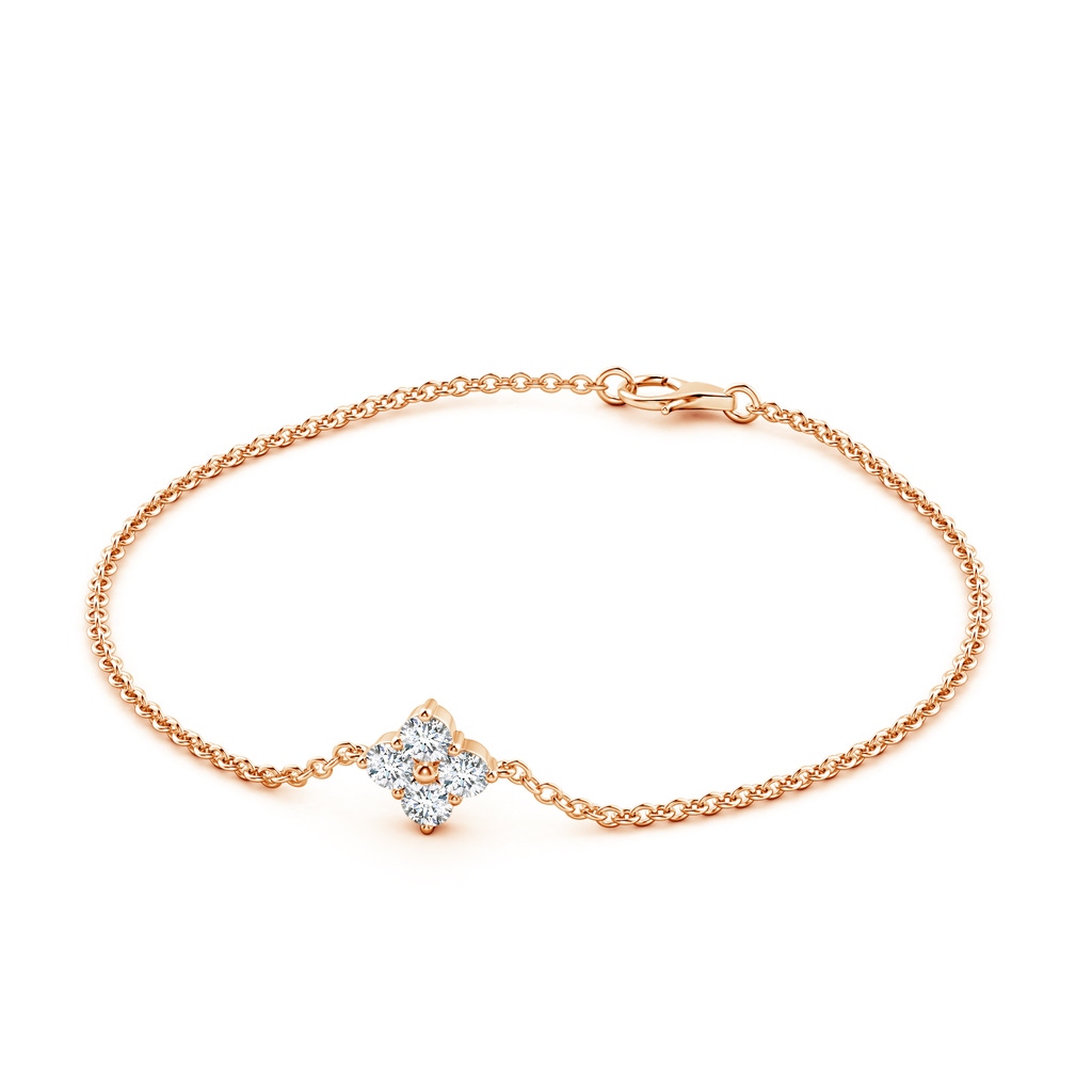 4.1mm GVS2 Floral Diamond Clustre Chain Bracelet in Rose Gold Side 199