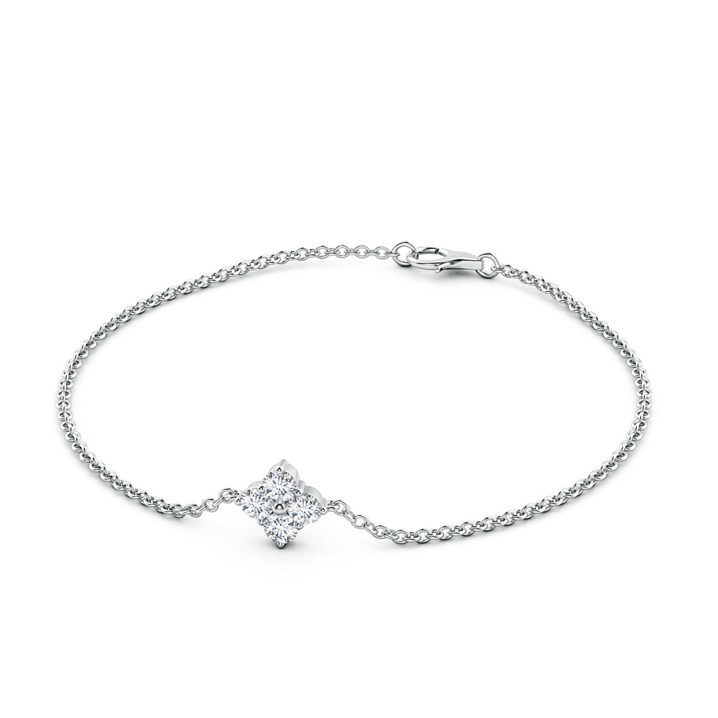 4.1mm GVS2 Floral Diamond Cluster Chain Bracelet in White Gold Side 199