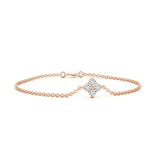 4.1mm HSI2 Floral Diamond Clustre Chain Bracelet in 18K Rose Gold